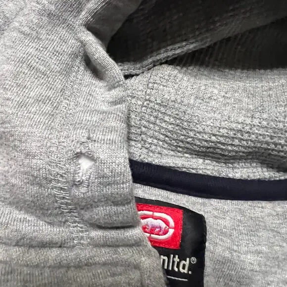 ECKO Hoodie Mens XXL Zip Hoody Sweatshirt Gray Distressed * - Picture 8 of 9